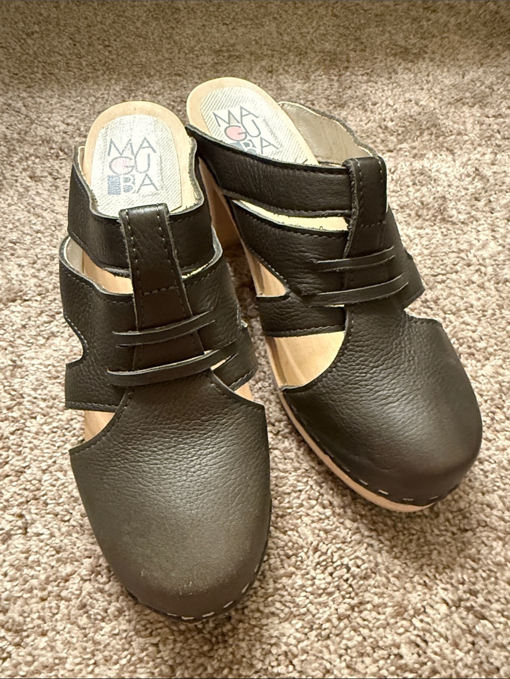Magguba olive color Leather Slip-On Sandal-Clogs